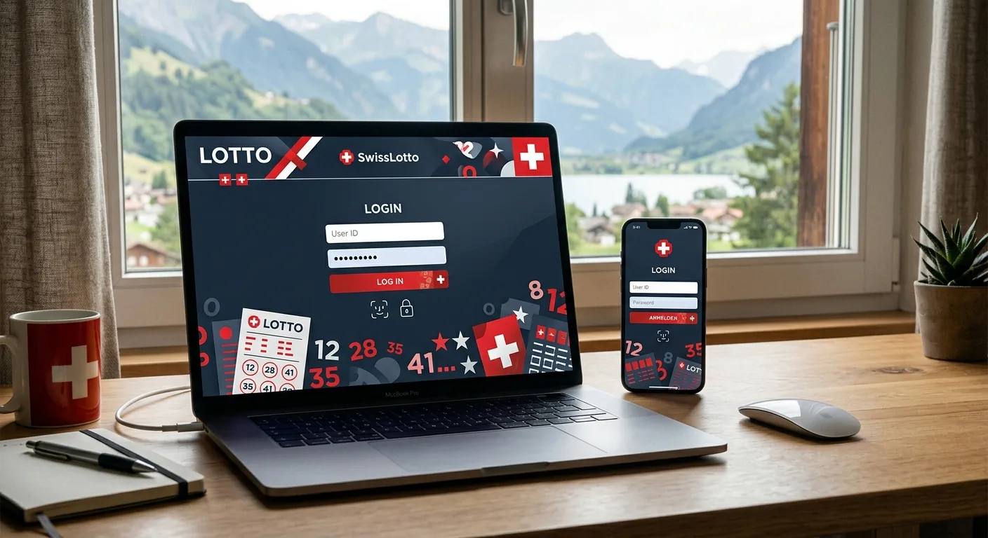 Swisslos Login – Anmeldeformular mit E-Mail und Passwort auf dem Desktop